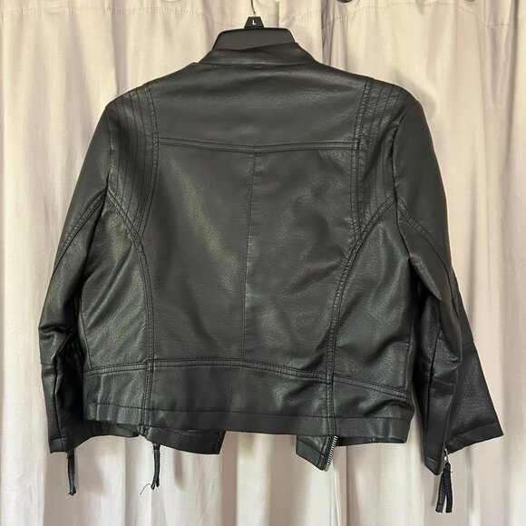 Faux Leather Moto Jacket, Cropped - Picture 4 of 7
